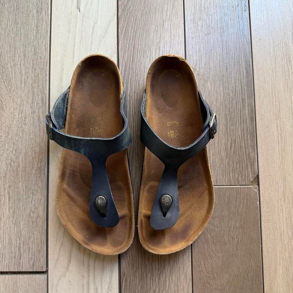 Birkenstock Gizeh Navy Blue Leather Sandals EU 40 US Women’s 9–9.5
